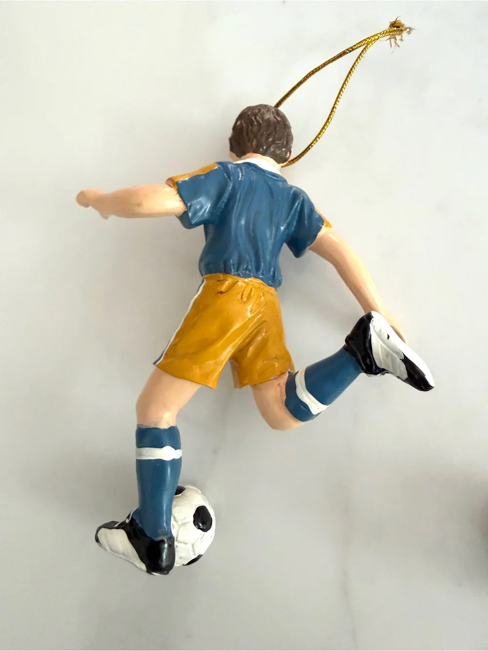 Vintage Soccer Player Ornament and Soccer Ball Keychain Bundle y2k lot 4.25